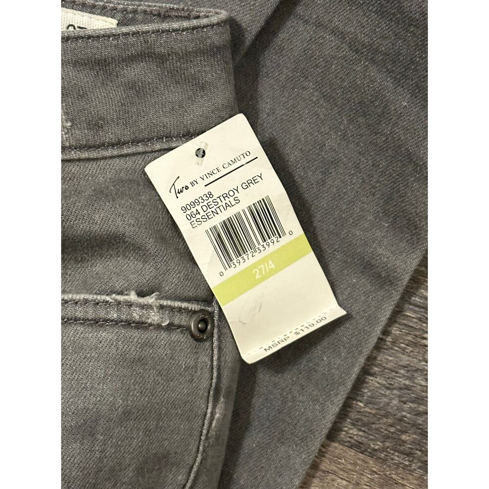 TWO by Vince Camuto Women's Gray Solid Stretch Ankle Skinny Jeans Size 27/4 NWT - Picture 3 of 3